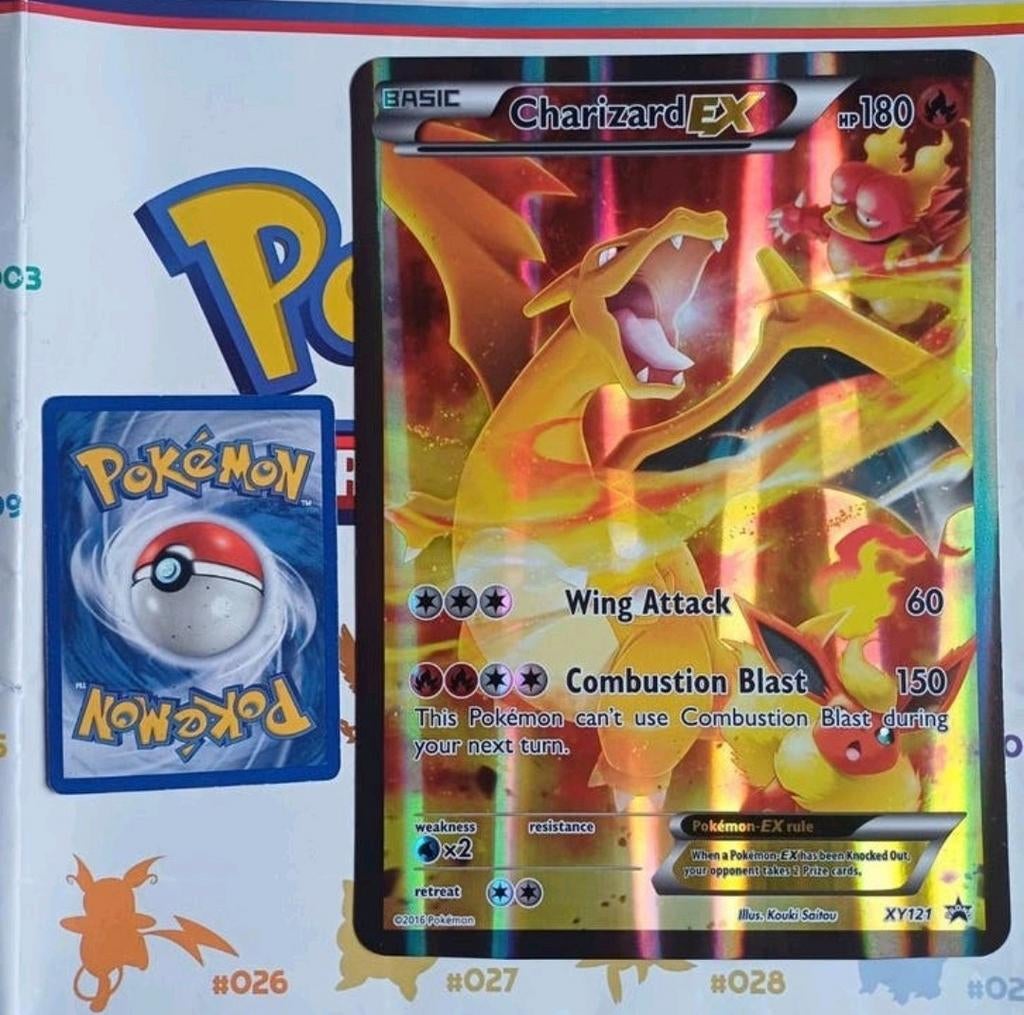 Charizard full art EX XY121 Promo Kaart, Hobby en Vrije tijd, Verzamelkaartspellen | Pokémon, Ophalen of Verzenden, Zo goed als nieuw