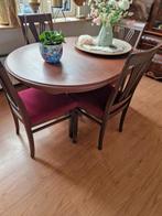 Eethoek met uitschuifbare tafel en 4 stoelen, Huis en Inrichting, Tafels | Eettafels, Ophalen, Gebruikt, 100 tot 150 cm, 50 tot 100 cm