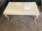 Klassieke witte salontafel met sierpoten, Ophalen, Gebruikt, Overige materialen, 100 tot 150 cm