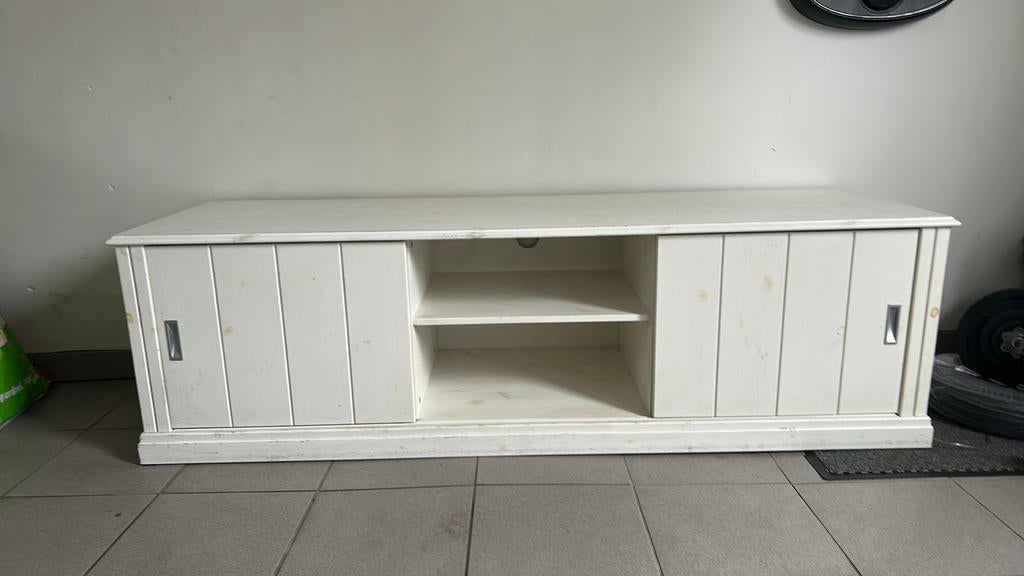 Tv meubel (off white), Huis en Inrichting, Ophalen, 150 tot 200 cm, Off-white, Zo goed als nieuw