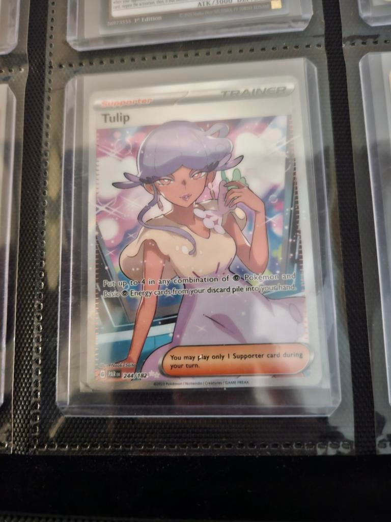 Pokemon Tulip 244/182 Paradox Rift, Ophalen of Verzenden, Zo goed als nieuw, Losse kaart, Foil