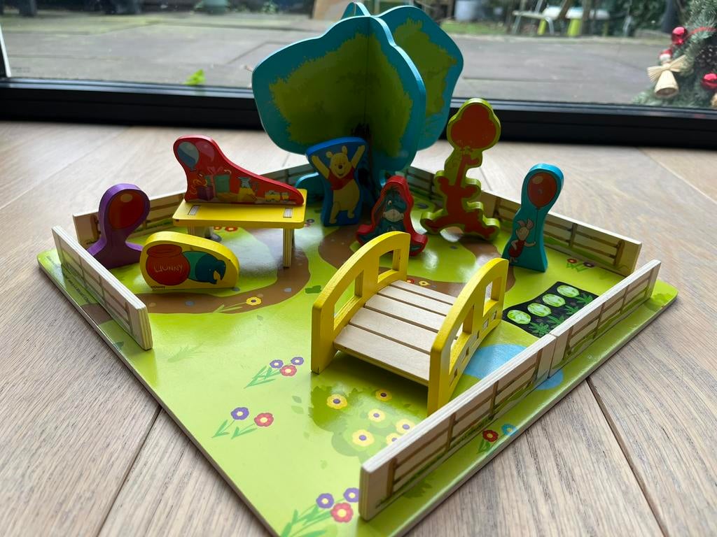 3D houten puzzel Winnie de Pooh incl gebr aanw, Gebruikt, 10 tot 50 stukjes, Ophalen of Verzenden, Van hout