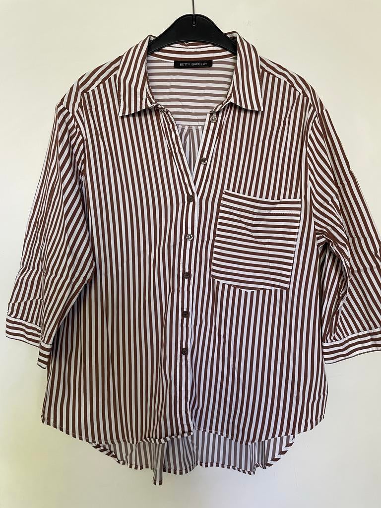 Betty Barclay blouse bruin/wit gestreept maat 44, Ophalen of Verzenden, Zo goed als nieuw, Maat 42/44 (L), Bruin