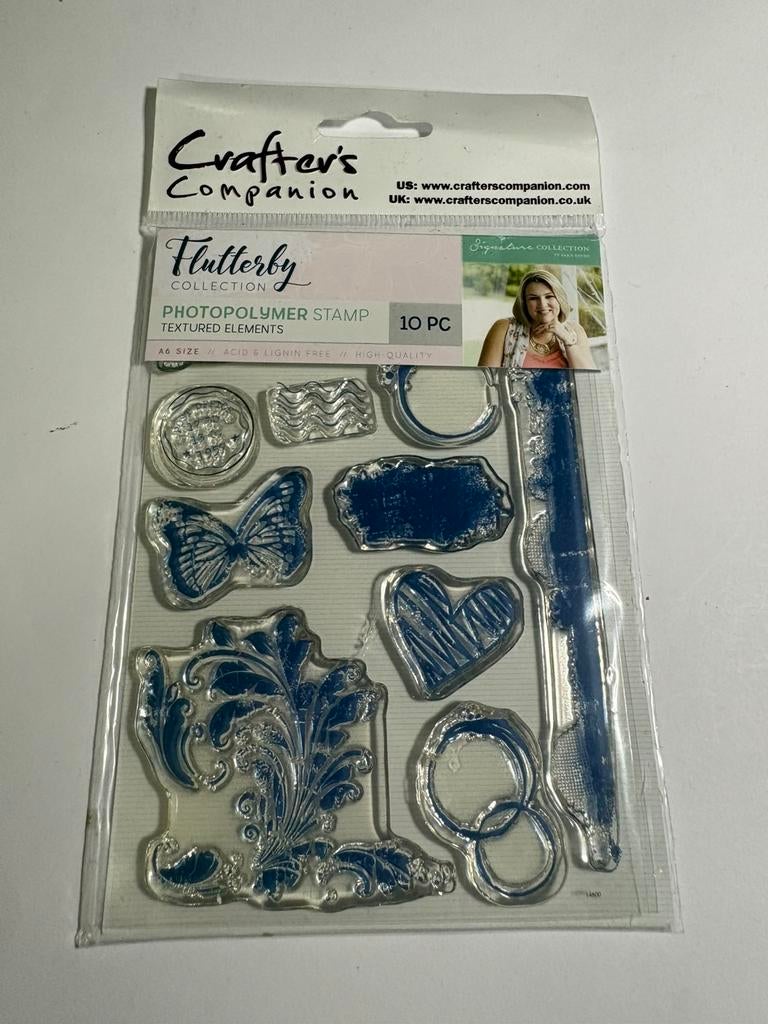 C Stempel crafters companion flutterby, Ophalen of Verzenden, Zo goed als nieuw, Houten stempel