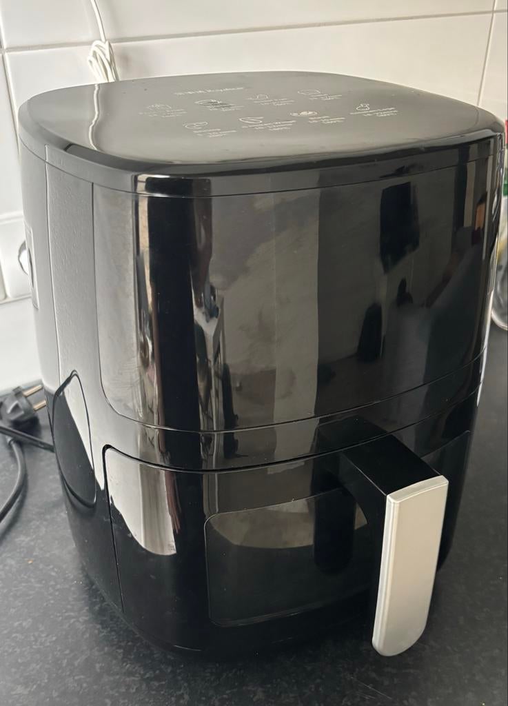 Zwarte Airfryer, Witgoed en Apparatuur, Airfryers, Gebruikt, Airfryer, 1000 t/m 1499 gram, Ophalen of Verzenden