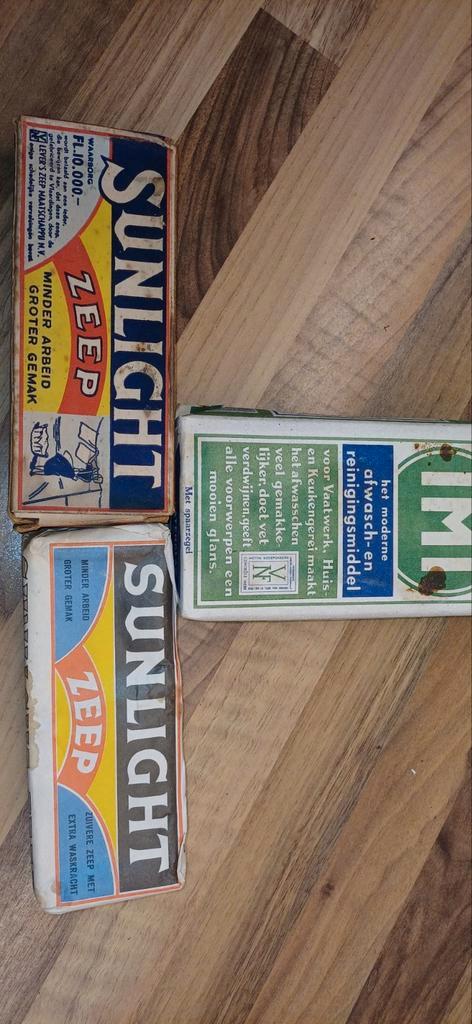 Oude Sunlight Zeep en IMI Reinigingsmiddel Verpakkingen, Verzamelen, Overige Verzamelen, Ophalen of Verzenden