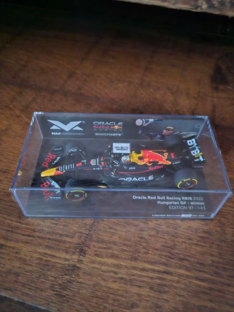Max Verstappen RB18 GP Hongarije 2022 1:43, Overige merken, Auto, Groter dan 1:32, Nieuw