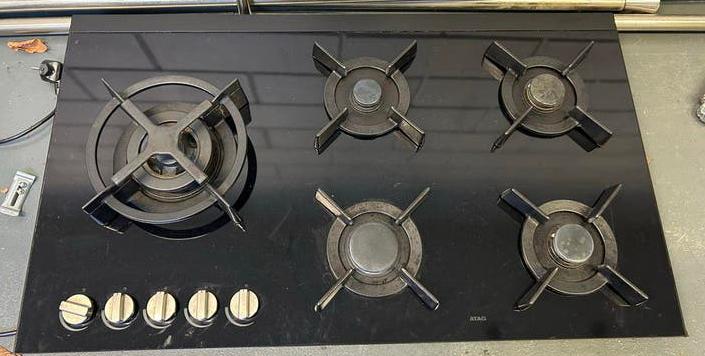 ATAG HG9611SXA1B/A1 Gaskookplaat - Zwart, Witgoed en Apparatuur, Kookplaten, Ophalen, 4 kookzones, Zo goed als nieuw, Inbouw