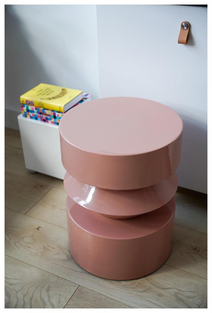 Loods 5 Bijzettafel Bora Glossy dark pink, Ophalen, Minder dan 45 cm, Minder dan 55 cm, Metaal of Aluminium