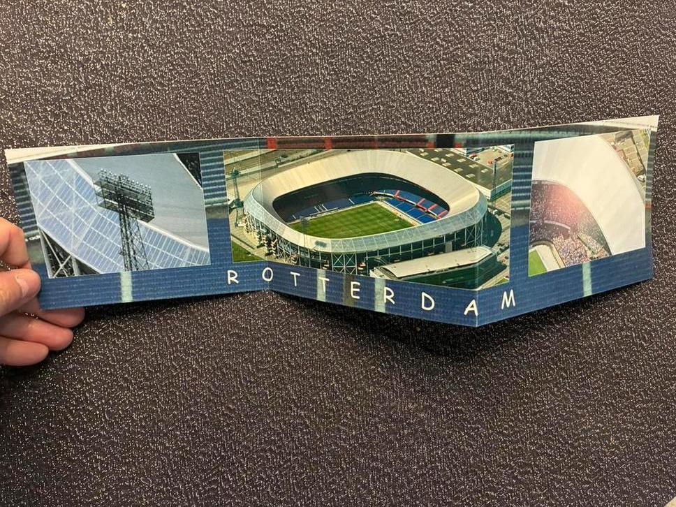 ansichtkaart feyenoord de kuip rotterdam drieluik, Ophalen of Verzenden