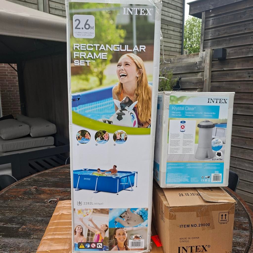 intex zwembad 260x160x65 cm, Tuin en Terras, Zwembaden, Ophalen, Minder dan 80 cm, Opzetzwembad, Rechthoekig