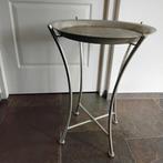 Zilverkleurige metalen bijzettafel inklapbaar, Huis en Inrichting, Tafels | Bijzettafels, Minder dan 55 cm, Metaal of Aluminium