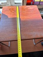 BIJZETTAFEL VIERKANT HOUT METAAL, Minder dan 55 cm, Gebruikt, Vierkant, Ophalen