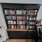 Zwarte Rofra boekenkast met ladder, Ophalen, 200 cm of meer, Klassiek, 150 tot 200 cm