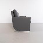 1x Leolux Timandra 2-zits/148cm Bank Donkergrijs Leer, Niet ingevuld, Niet ingevuld, Tweepersoons, 75 tot 100 cm