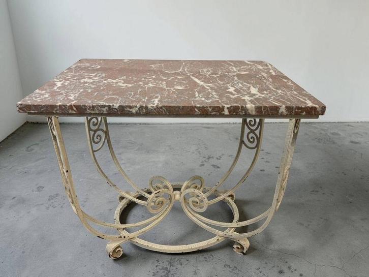vintage marmeren bijzettafel / sidetable, Antiek en Kunst, Curiosa en Brocante, Ophalen