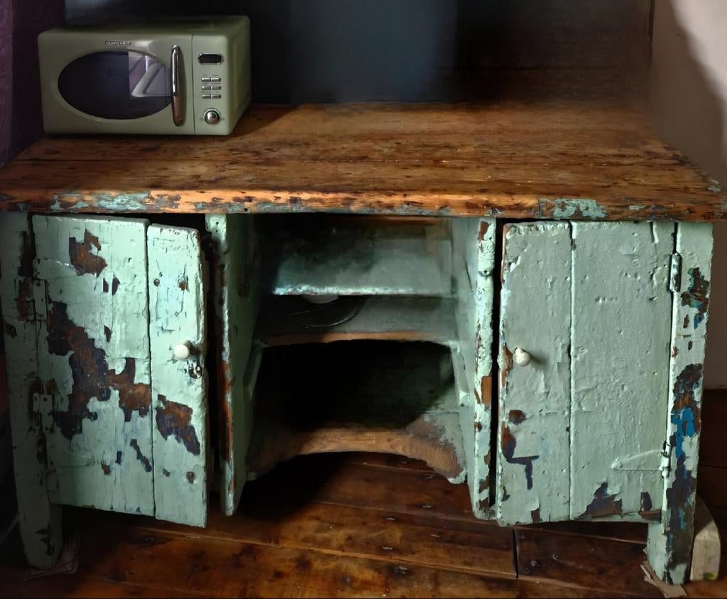 Antieke kneedtafel, deegkast of werkbank, Ophalen