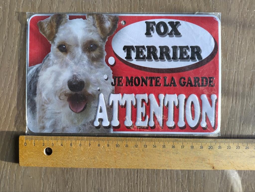 Metalen Fox Terriër bordje, Ophalen of Verzenden