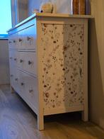 Ikea Hemnes Ladekast - Wit met bloemmotief, Ophalen, Gebruikt, 5 laden of meer, Landelijk, Romantisch