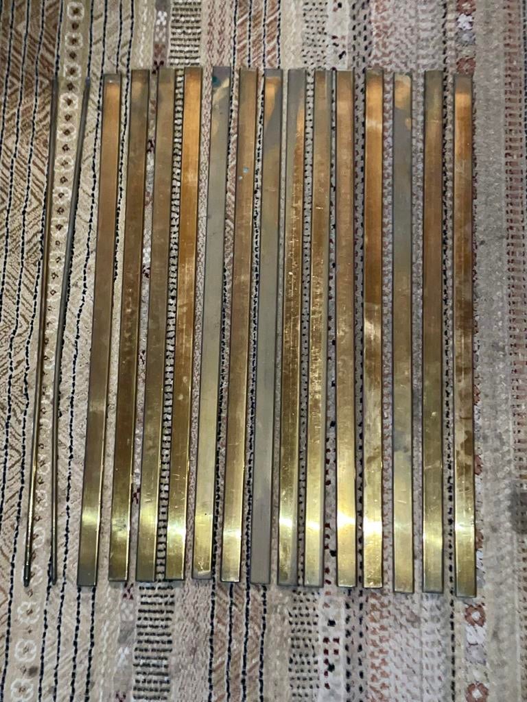 16 Vintage Messing Traproeden - 62,5 cm lang, Ophalen of Verzenden, Koper