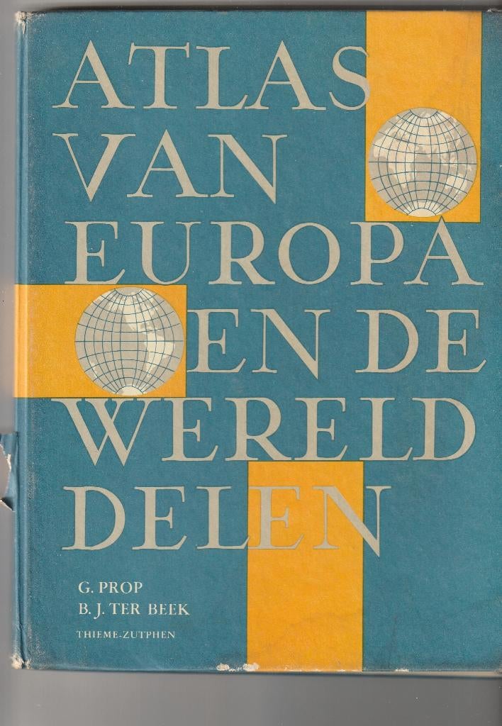 Atlas van europa en de wereld delen oud boek, Ophalen of Verzenden, 1800 tot 2000, Europa Overig, Landkaart
