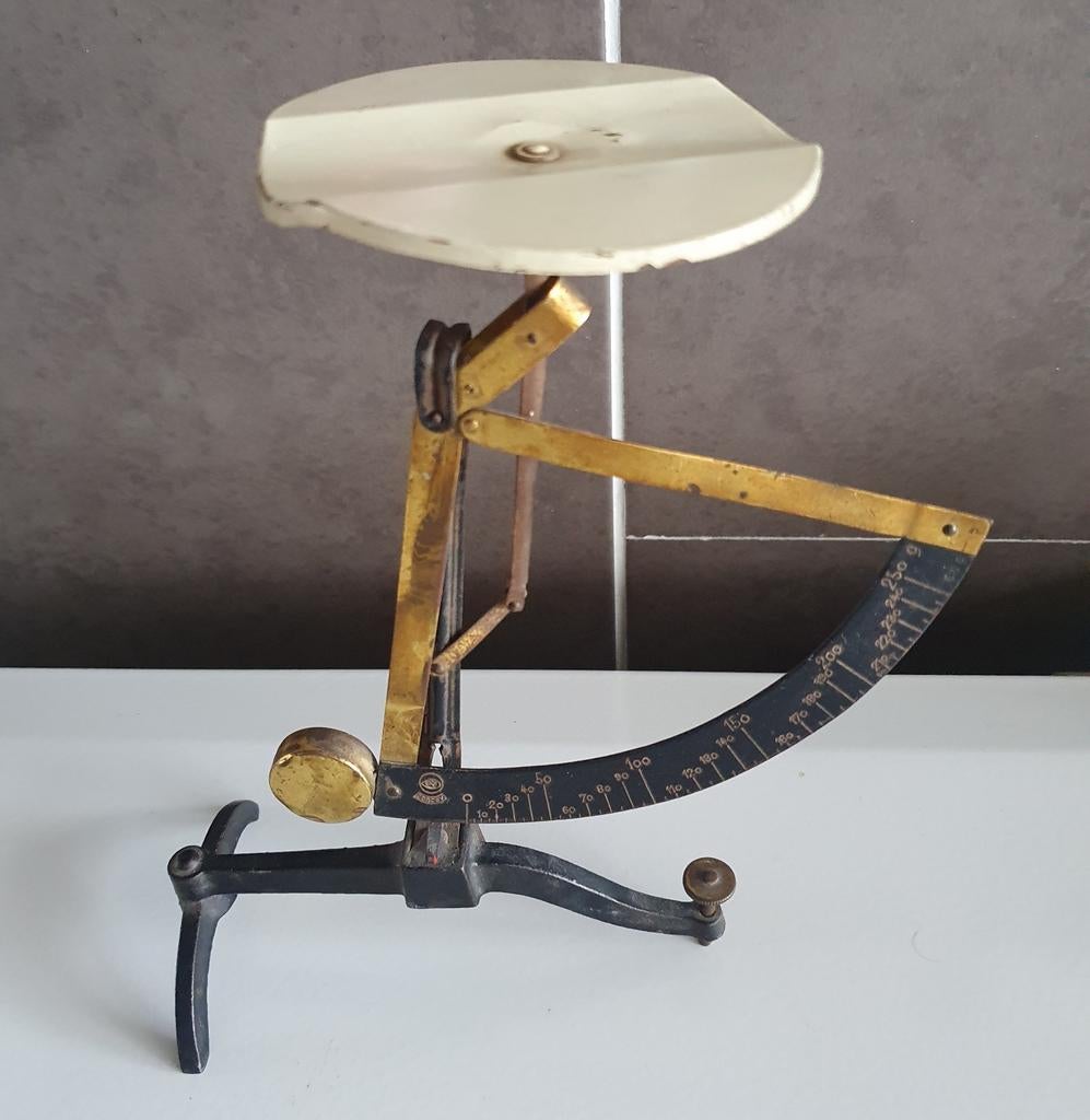 Antieke Concave Brievenweger / Postweegschaal, Antiek en Kunst, Ophalen of Verzenden