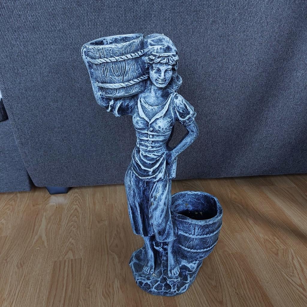 Een mooie grijze zware hoge beeld, H51cm, Verzamelen, Beelden en Beeldjes, Ophalen of Verzenden, Zo goed als nieuw