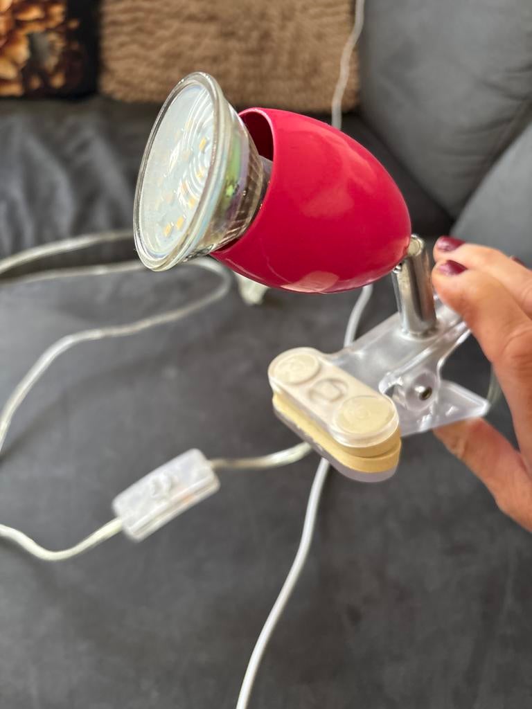Roze knijplamp met LED-lamp, Ophalen of Verzenden, Zo goed als nieuw
