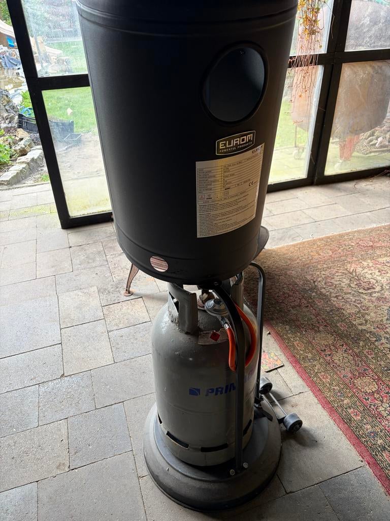 Eurom Gasheater - Terrasverwarmer op gas, Tuin en Terras, Terrasverwarmers, Ophalen, Gebruikt, Gas, Vloer