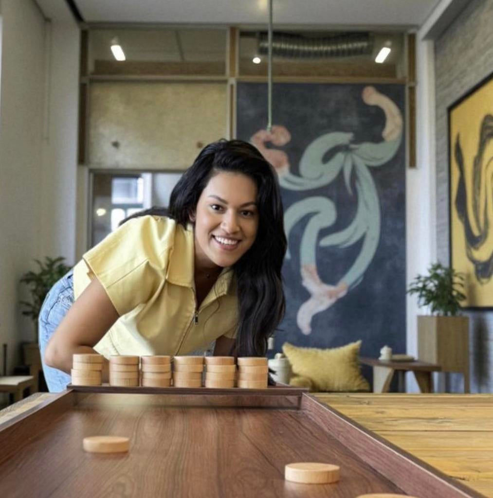 Buffalo Sjoelbak Fun wedstrijd afmeting, Hobby en Vrije tijd, Ophalen, Dijklaan 133 Breda, Stoffelen, Nieuw