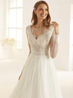 Trouwjurk met lange mouwen maat 36/S, Ophalen of Verzenden, Zo goed als nieuw, Wit, Trouwjurk