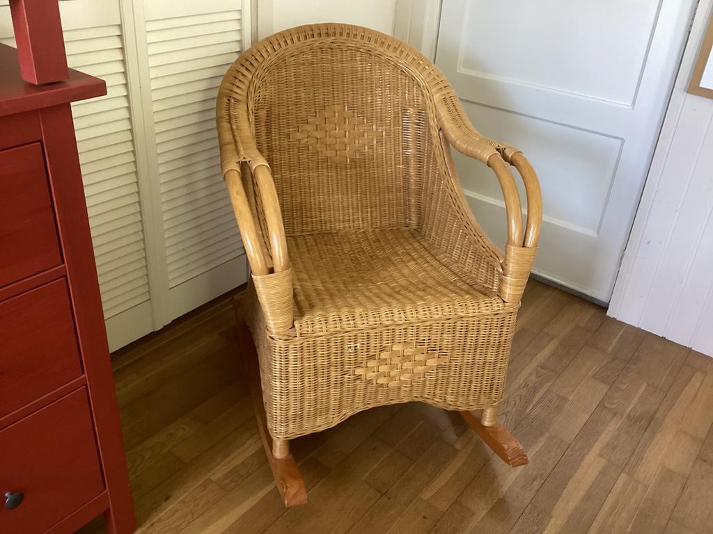 Vintage schommelstoel Manou/rotan, Ophalen