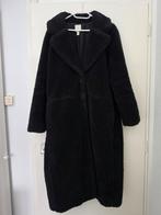 Lange H&M teddy jas, Maat M valt oversized, Kleding | Dames, Ophalen, Zo goed als nieuw, Zwart