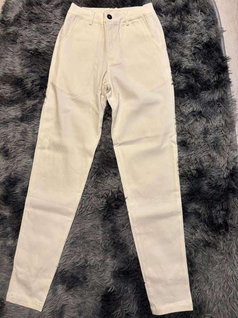 Frankie’s pantalon, Ophalen, Wit, Nieuw, Maat 36 (S)