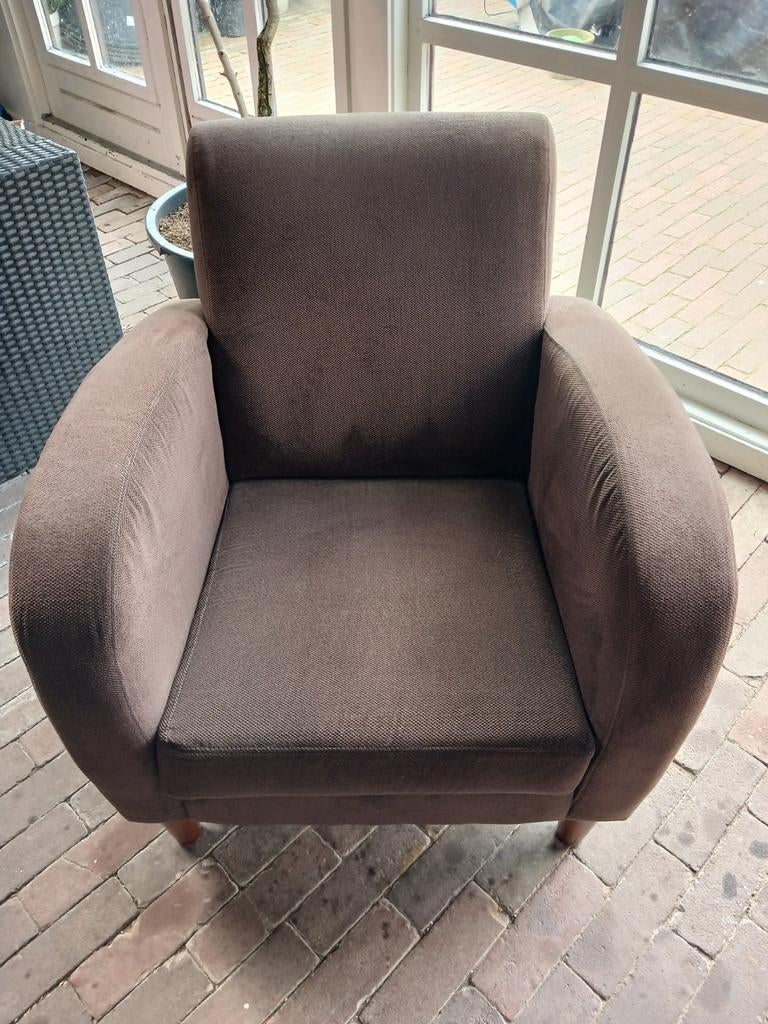 BRUINE FAUTEUIL   IN NETTE STAAT EN ROOKVRIJ, Ophalen, Zo goed als nieuw, 75 tot 100 cm, 50 tot 75 cm