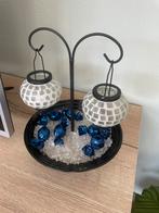 2 mozaïeken lantaarns met standaard, Huis en Inrichting, Ophalen of Verzenden, Gebruikt