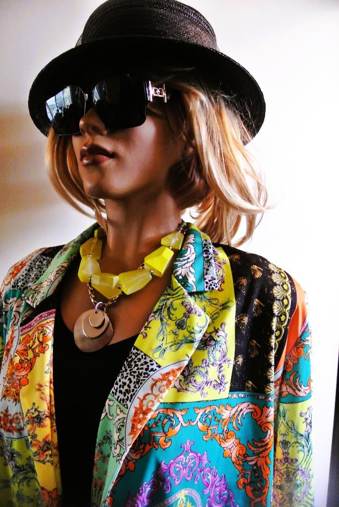 Hoed stro zomerhoed riet zwart outfit brocante vintage, Hoed, Zo goed als nieuw, V&D Vroom&Dreesmann, One size fits all