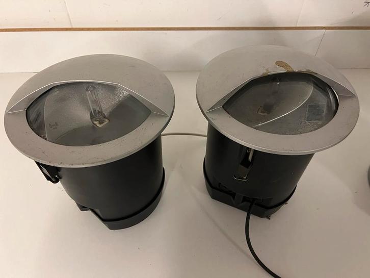 4x Sega Vloerspots / Grondspots - Gebruikt, Huis en Inrichting, Lampen | Spots, Gebruikt, Vloerspot of Grondspot, Metaal of Aluminium