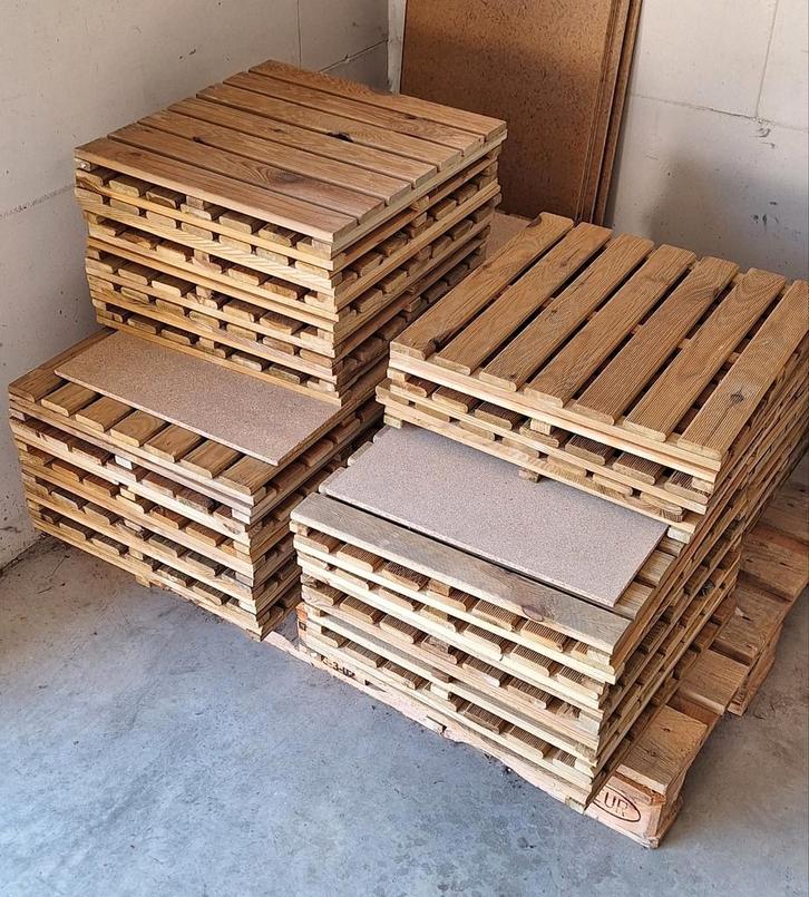 Vlonder tegel 50x50 cm hout, Tuin en Terras, Terrasdelen en Vlonders, Nieuw, Hout, Ophalen of Verzenden