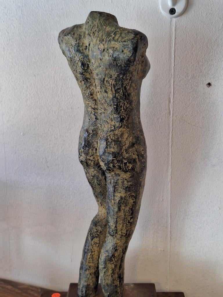 Bronzen Torso Vrouwelijk Naakt Beeld, Gepatineerd, Ophalen of Verzenden, Brons, 20 - 50 cm