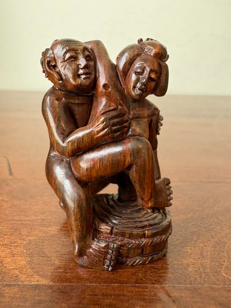 Beeldje erotische scene man vrouw naakt japan, Ophalen of Verzenden, Gebruikt, Mens