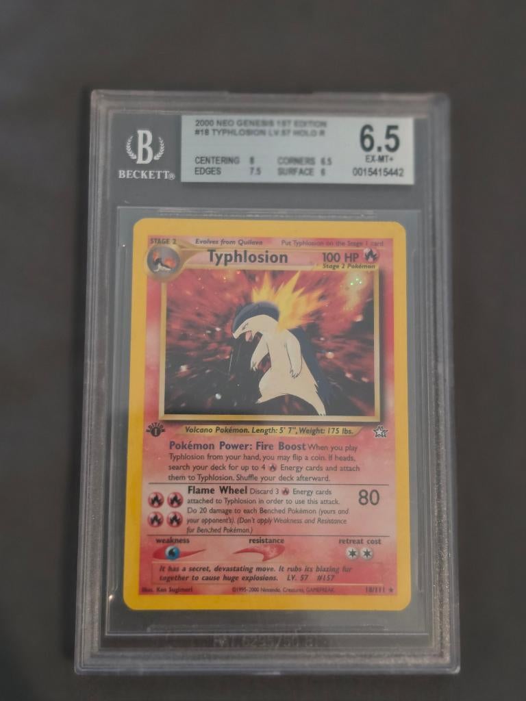 Pokemon Typhlosion Neo Genesis NG18, Ophalen of Verzenden, Zo goed als nieuw, Losse kaart