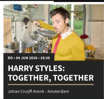 Harry Styles Johan Cruijff Arena 4juni, Tickets en Kaartjes, Twee personen, Juni