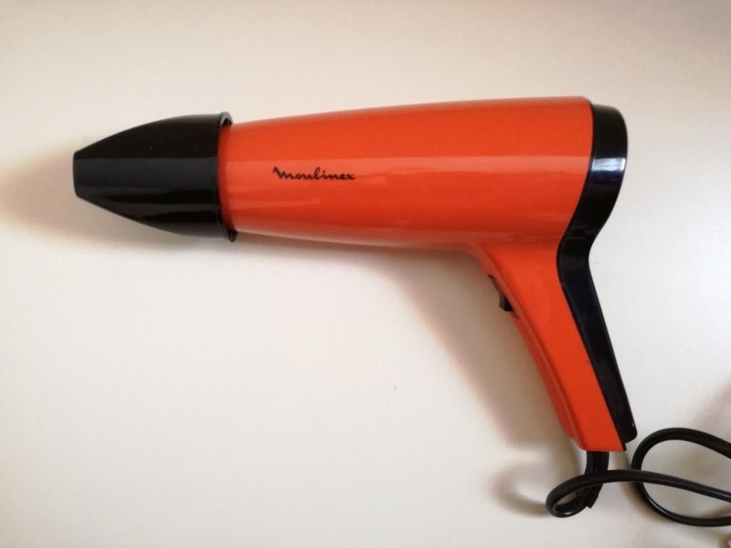 Vintage Moulinex föhn haardroger jaren 70, Ophalen of Verzenden, Gebruikt, Föhn of Haardroger