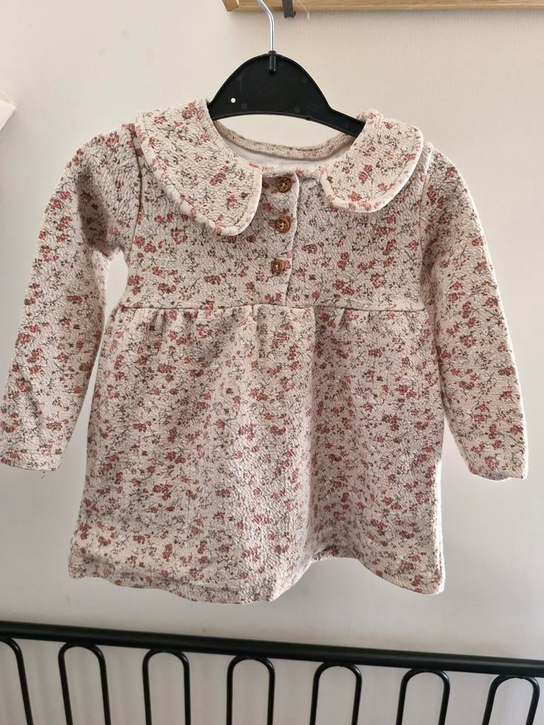 Schattig Dirkje jurkje met bloemenprint en kraagje - Maat 80, Kinderen en Baby's, Babykleding | Maat 80, Meisje, Jurkje of Rokje