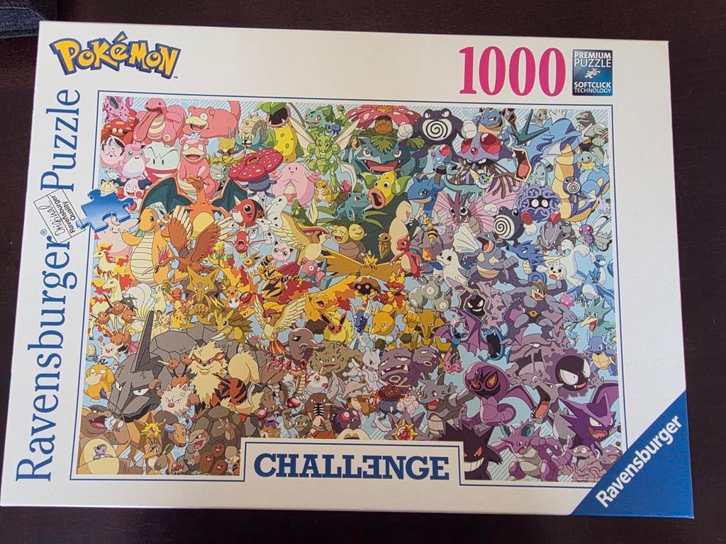 2x Legpuzzel 1000 stukjes: Pokémon & Wasgij compleet, Hobby en Vrije tijd, Denksport en Puzzels, Ophalen of Verzenden, 500 t/m 1500 stukjes