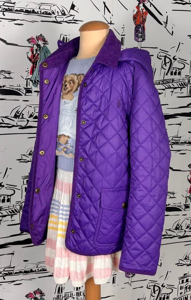 Ralph Lauren paarse tussenjas maat 134/140 (200 euro), Kinderen en Baby's, Kinderkleding | Maat 140, Zo goed als nieuw, Ralph Lauren
