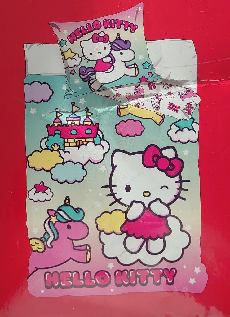 dekbedovertrek Hello Kitty 140 x 90 cm Nieuw, Dekbedovertrek, Nieuw, Rood, Verzenden