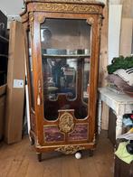 Antieke Lodewijk XVI Vitrinekast met Marmer en Brons, Ophalen, Gebruikt, 100 tot 150 cm, 150 tot 200 cm