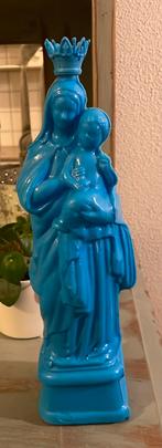 Wijwaterfles blauw Maria met kind Holy Virgin Mary Polen, Verzamelen, Ophalen of Verzenden, Zo goed als nieuw, Beeld(je)